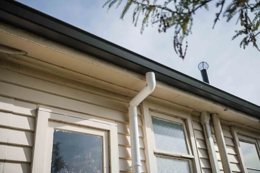 New gutter on house to fix cracked and broken guttering, fitted with new downpipes and drainage