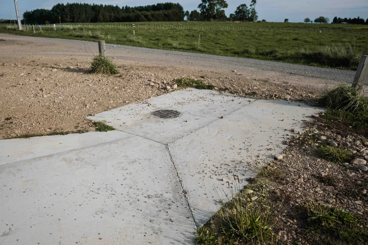 Concrete slab with drainage for a Manawatu farm concreting project