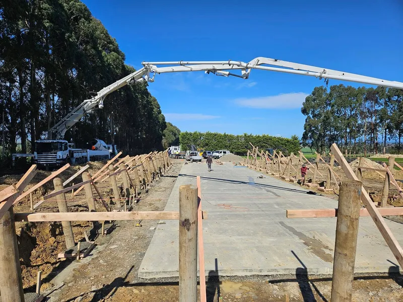 Concrete work for a feed bunker on farm in Manawatu