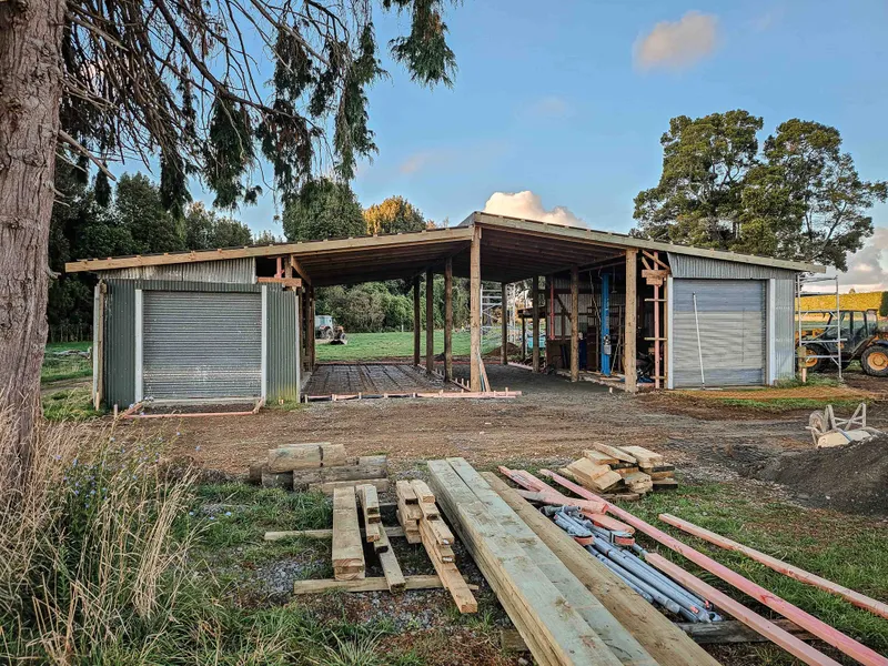 New roof for shed upgrade and preparation for a smooth concrete floor