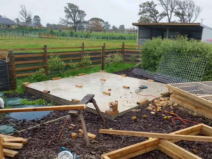 Concrete floor foundation for dog kennels in Manawatu