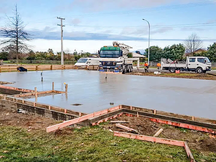 Concrete foundation for a new house build in Manawatu by Greenfield Construction