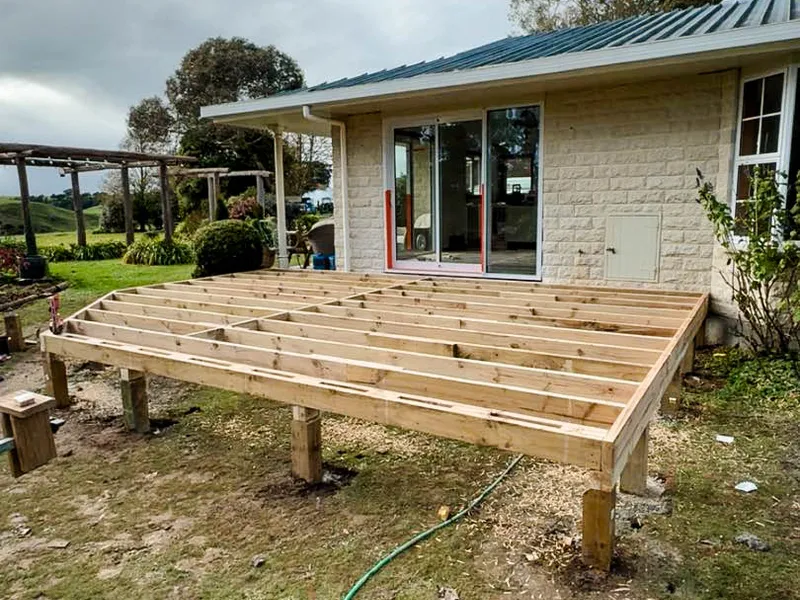 Deck in process with structure complete, ready for final surface