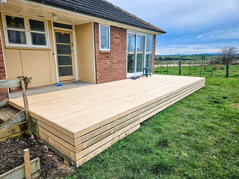 Finished deck extension to upgrade old worn decking in Feilding