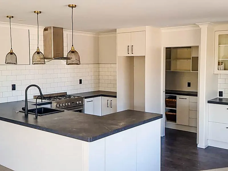 Kitchen area of a new home build in Manawatu