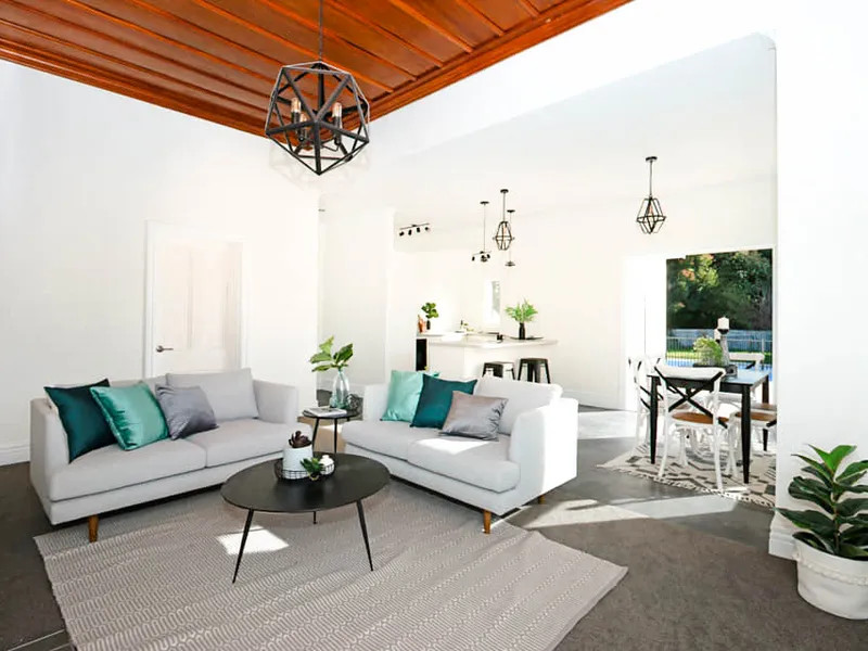 Completed new home build with a decorated living area