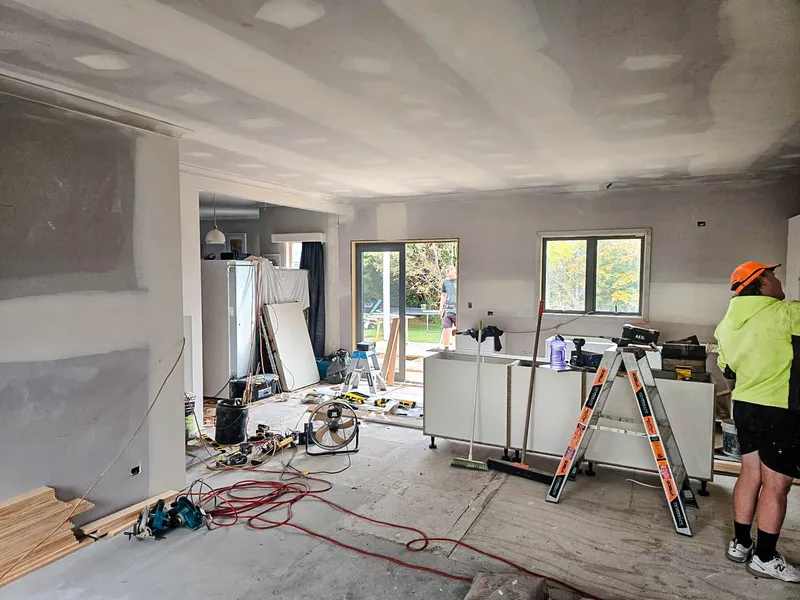 Construction on new residential kitchen area and maintenance