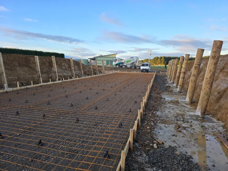 Concrete floor and concrete wall prepartion for silage bunker