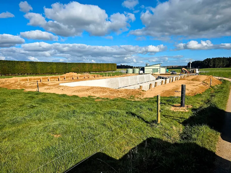Silage bunker built by Greenfield Construction for a dairy farm in the Manawatu
