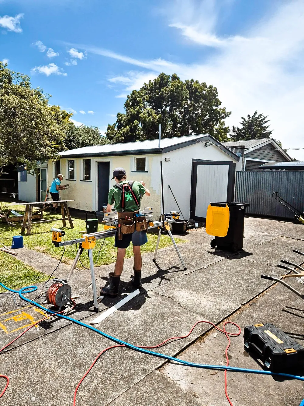 Feilding builders in action working on a house renovation project