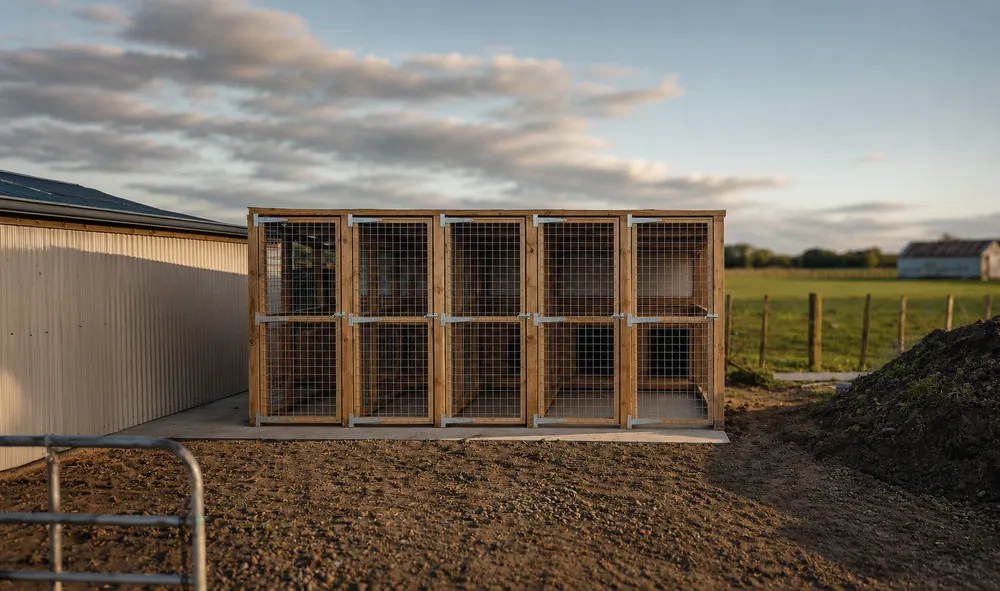 Farm dog kennels built for working dogs